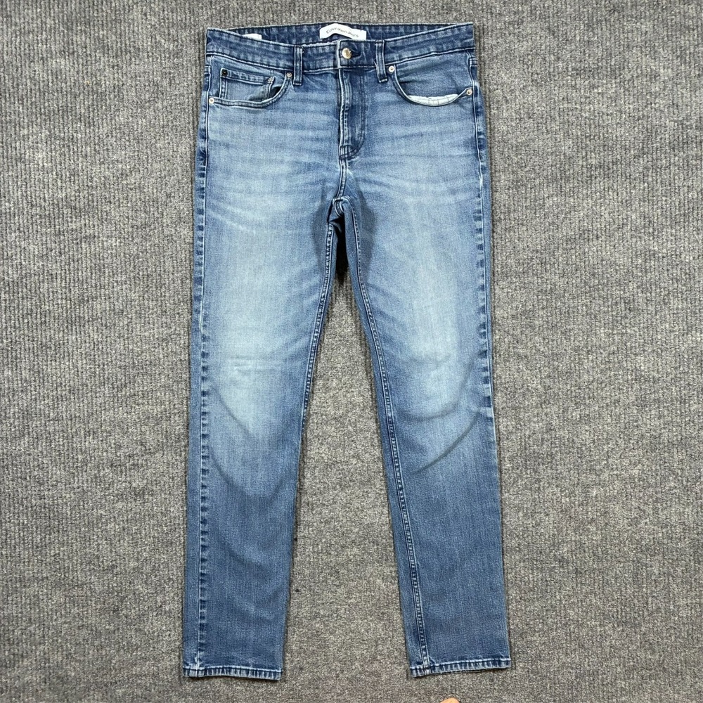 Calvin Klein Jeans Mens Size 32x32 Blue Denim Slim Straight Casual Low Rise